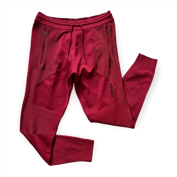 Gymshark Other - Gymshark Red Seamless Zip Pockets Joggers Men’s Medium